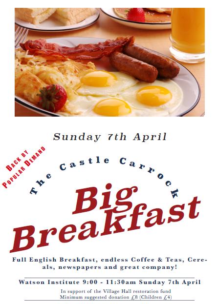 The Second Castle Carrock Big Breakfast on Sunday April 7th